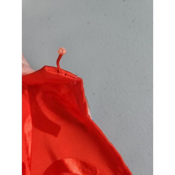 NWD Farm Rio Long-Sleeve V-Neck Jacquard Maxi Dress Size XXS Red #8A405 - Picture 8 of 12